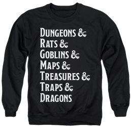 Dungeons & Dragons Dungeon List - Men's Crewneck Sweatshirt Men's Crewneck Sweatshirt Dungeons & Dragons   