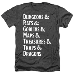 Dungeons & Dragons Dungeon List - Men's Heather T-Shirt Men's Heather T-Shirt Dungeons & Dragons   