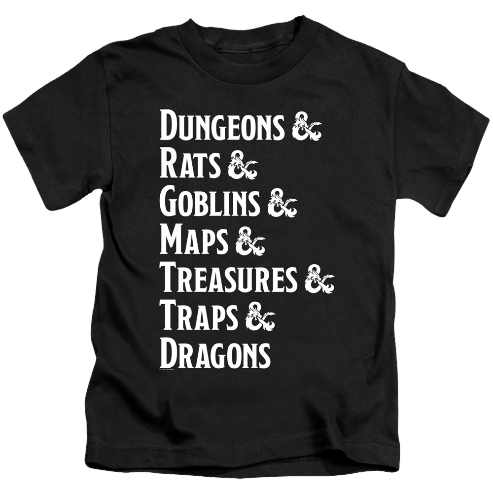Dungeons & Dragons Dungeon List - Kid's T-Shirt Kid's T-Shirt (Ages 4-7) Dungeons & Dragons   