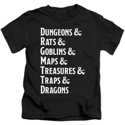 Dungeons & Dragons Dungeon List - Kid's T-Shirt Kid's T-Shirt (Ages 4-7) Dungeons & Dragons   