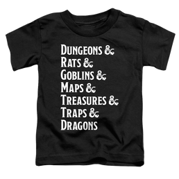 Dungeons & Dragons Dungeon List - Toddler T-Shirt Toddler T-Shirt Dungeons & Dragons   