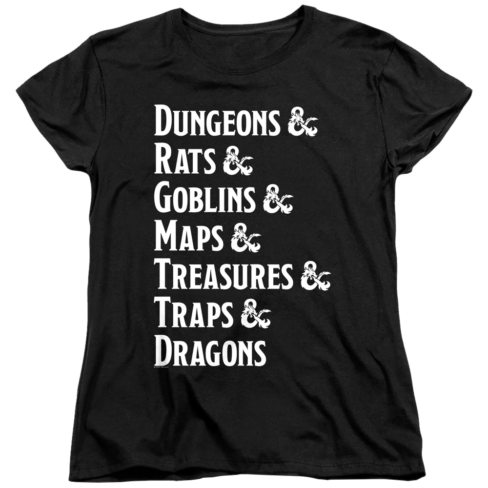 Dungeons & Dragons Dungeon List - Women's T-Shirt Women's T-Shirt Dungeons & Dragons   