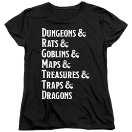 Dungeons & Dragons Dungeon List - Women's T-Shirt Women's T-Shirt Dungeons & Dragons   