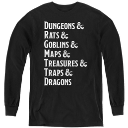 Dungeons & Dragons Dungeon List - Youth Long Sleeve T-Shirt Youth Long Sleeve T-Shirt Dungeons & Dragons   