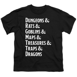 Dungeons & Dragons Dungeon List - Youth T-Shirt Youth T-Shirt (Ages 8-12) Dungeons & Dragons   