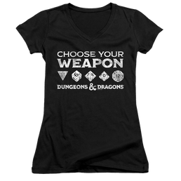 Dungeons & Dragons Choose Your Weapon - Juniors V-Neck T-Shirt Juniors V-Neck T-Shirt Dungeons & Dragons   