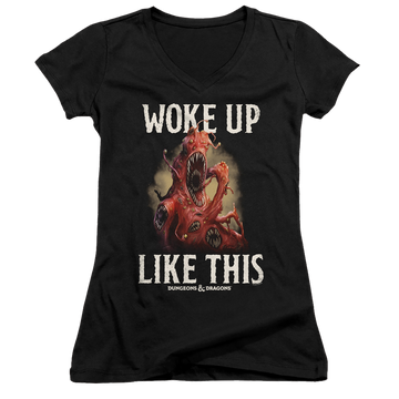 Dungeons & Dragons Woke Like This - Juniors V-Neck T-Shirt Juniors V-Neck T-Shirt Dungeons & Dragons   