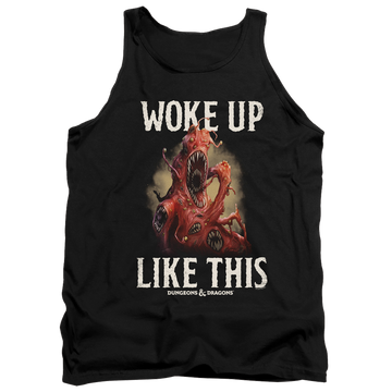 Black men's tank with Dungeons & Dragons Woke Like This graphic