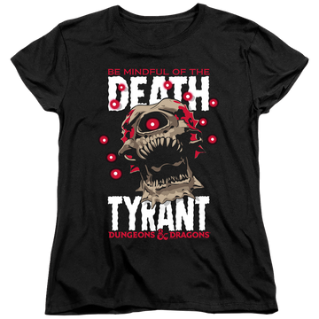 Black women's t-shirt with Dungeons & Dragons Death Tyrant graphic