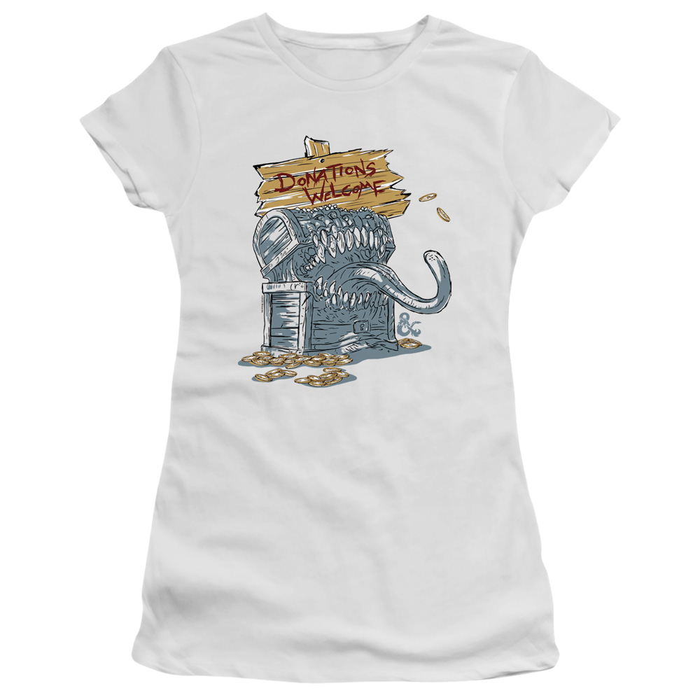 Dungeons & Dragons Donations Welcome Mimic - Juniors T-Shirt Juniors T-Shirt Dungeons & Dragons   