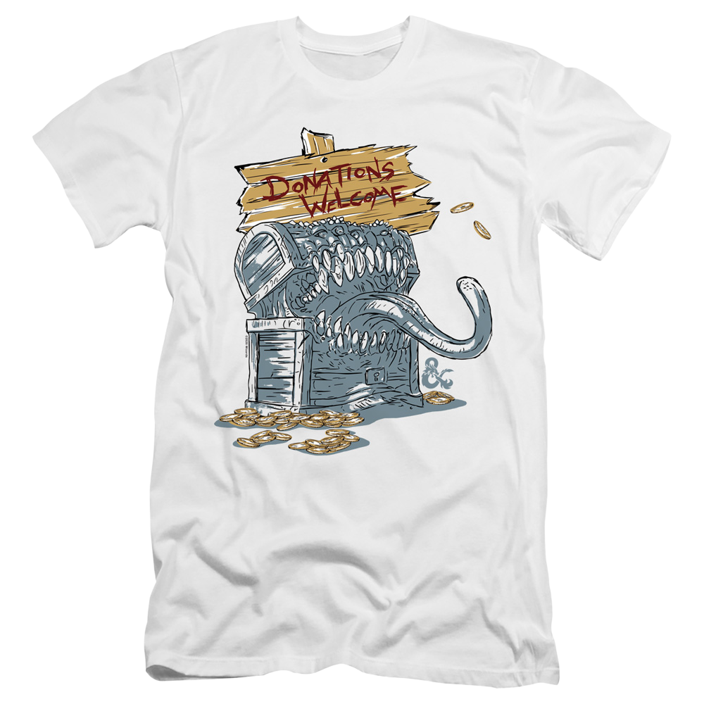 Dungeons & Dragons Donations Welcome Mimic - Men's Premium Slim Fit T-Shirt Men's Premium Slim Fit T-Shirt Dungeons & Dragons   