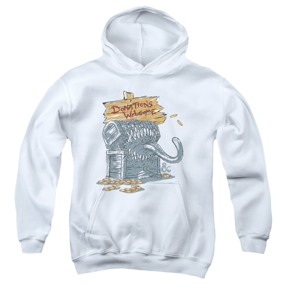 Dungeons & Dragons Donations Welcome Mimic - Youth Hoodie Youth Hoodie (Ages 8-12) Dungeons & Dragons   