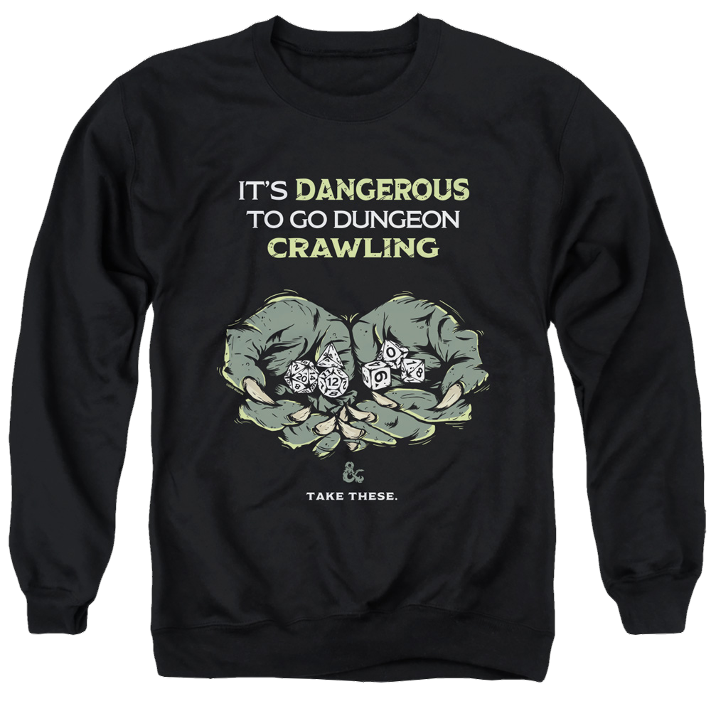 Dungeons & Dragons Dangerous To Go Alone - Men's Crewneck Sweatshirt Men's Crewneck Sweatshirt Dungeons & Dragons   