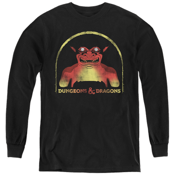 Black youth long sleeve t-shirt with Dungeons & Dragons Old School graphic