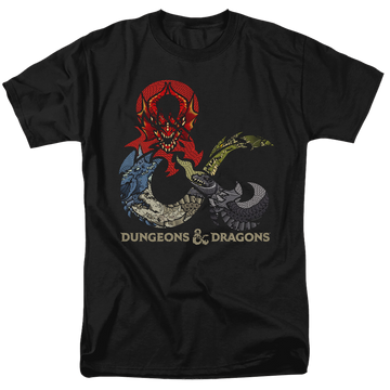 Black men's regular fit t-shirt with Dungeons & Dragons Dragons In Dragons graphic