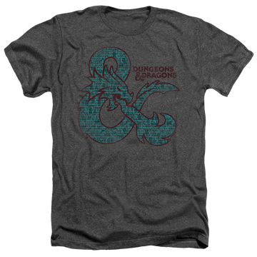 Charcoal men's heather t-shirt with Dungeons & Dragons Ampersand Classes graphic