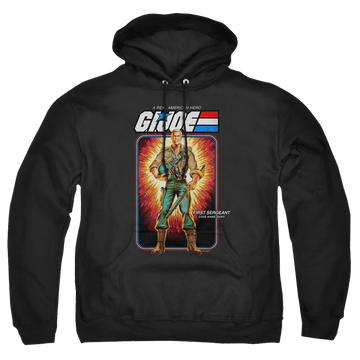 Black pullover hoodie with G.I. Joe Duke Card graphic