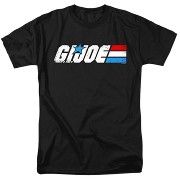 Black men's regular fit t-shirt with G.I. Joe Distressed Logo graphic