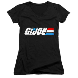 G.I. Joe Distressed Logo - Juniors V-Neck T-Shirt Juniors V-Neck T-Shirt G.I. Joe   