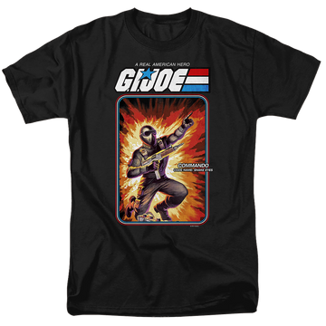 Black men's regular fit t-shirt with G.I. Joe Snake Eyes Card graphic
