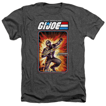 Charcoal men's heather t-shirt with G.I. Joe Snake Eyes Card graphic