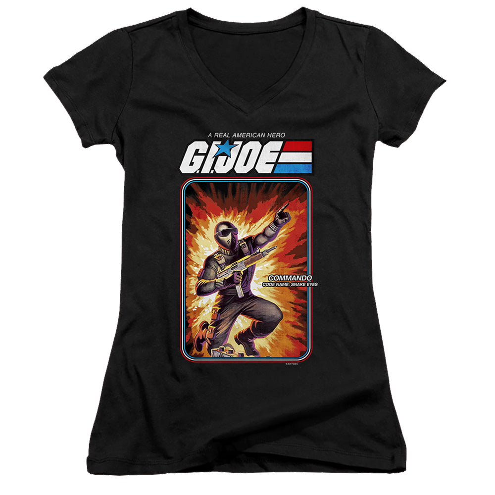 G.I. Joe Snake Eyes Card - Juniors V-Neck T-Shirt Juniors V-Neck T-Shirt G.I. Joe   