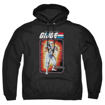 Black pullover hoodie with G.I. Joe Storm Shadow Card graphic