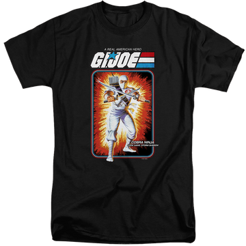 Black men's tall fit t-shirt with G.I. Joe Storm Shadow Card graphic