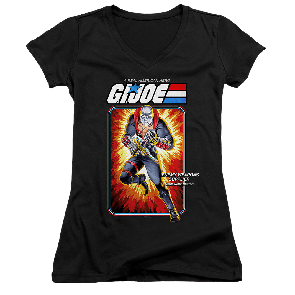 G.I. Joe Destro Card - Juniors V-Neck T-Shirt Juniors V-Neck T-Shirt G.I. Joe   