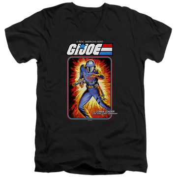 Black men's v-neck t-shirt with G.I. Joe Cobra Commander Card graphic