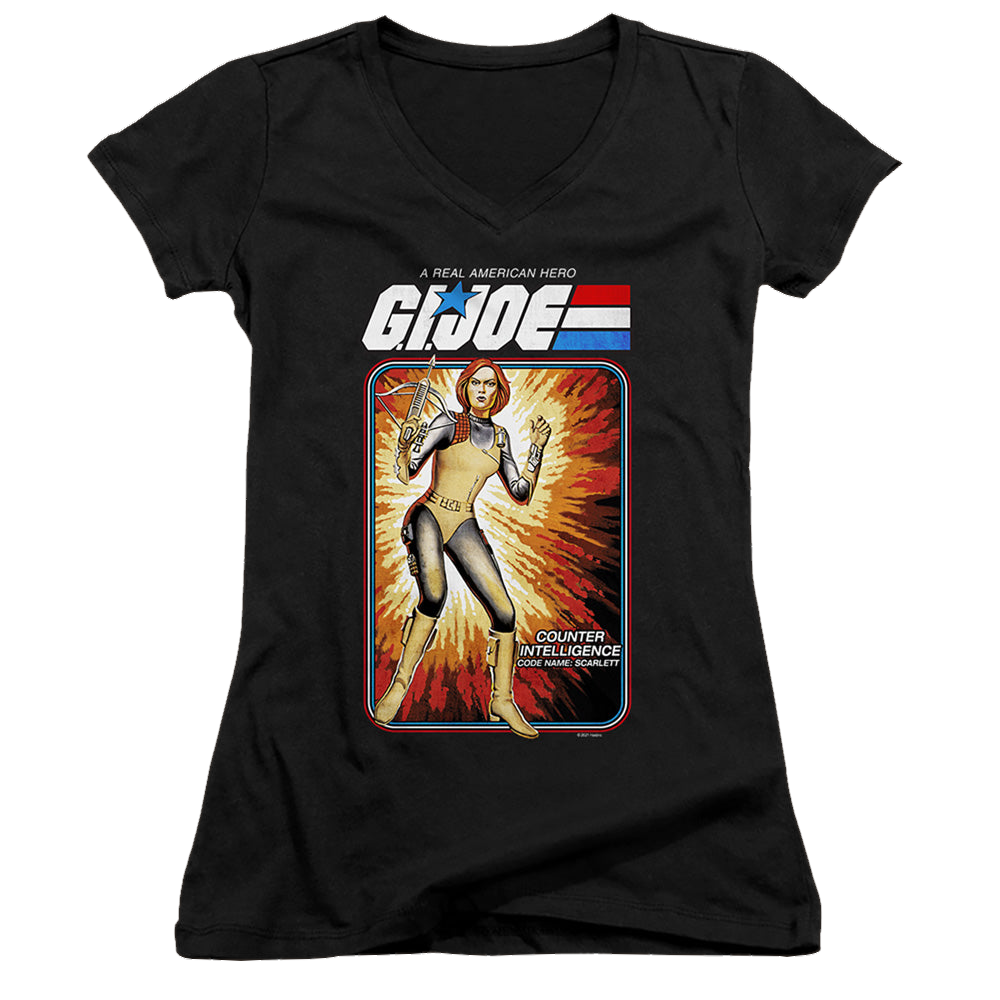 G.I. Joe Scarlett Card - Juniors V-Neck T-Shirt Juniors V-Neck T-Shirt G.I. Joe   