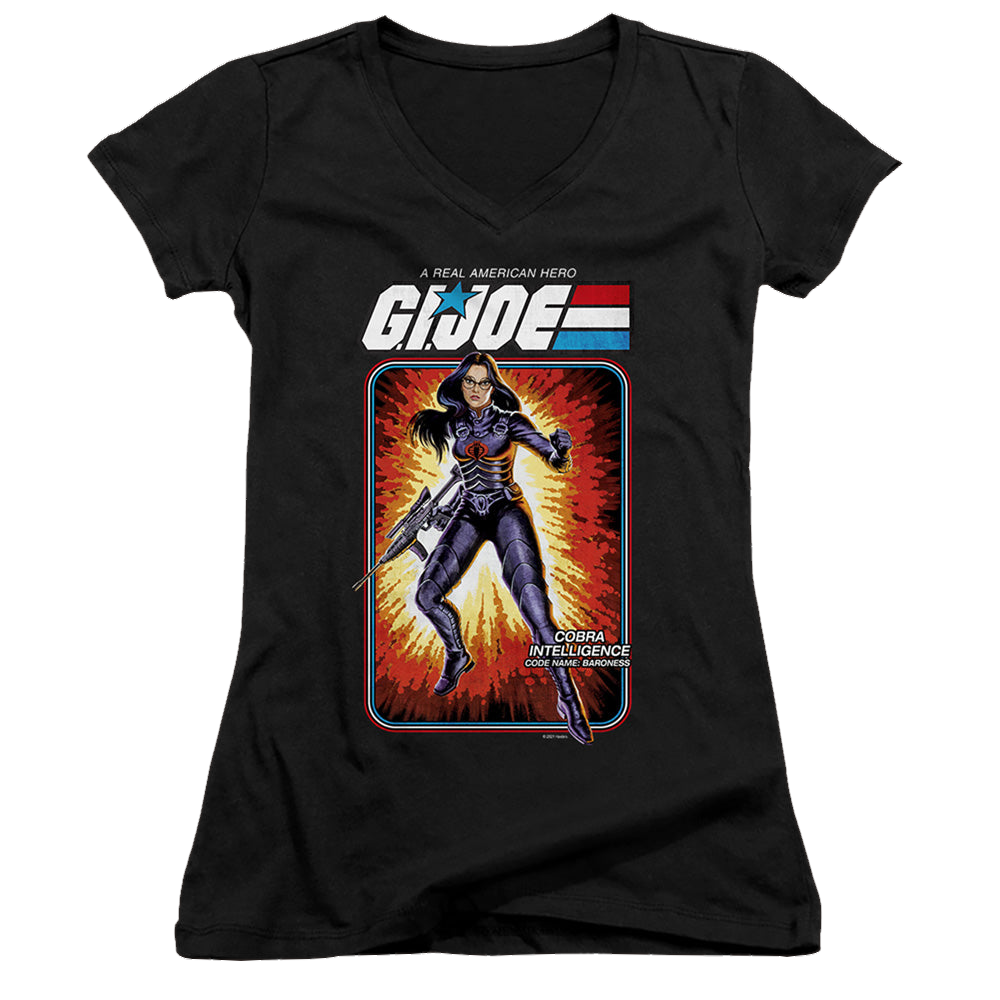 G.I. Joe Baroness Card - Juniors V-Neck T-Shirt Juniors V-Neck T-Shirt G.I. Joe   