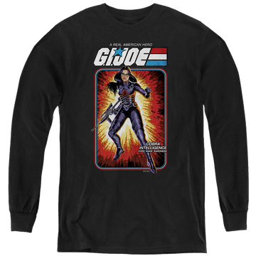 Black youth long sleeve t-shirt with G.I. Joe Baroness Card graphic