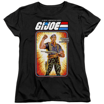 Black women's t-shirt with G.I. Joe Flint Card graphic