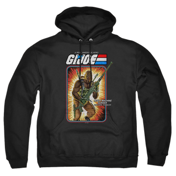 Black pullover hoodie with G.I. Joe Roadblock Card graphic