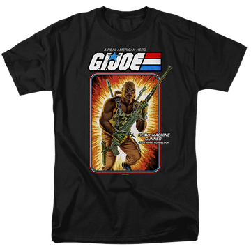 Black men's regular fit t-shirt with G.I. Joe Roadblock Card graphic