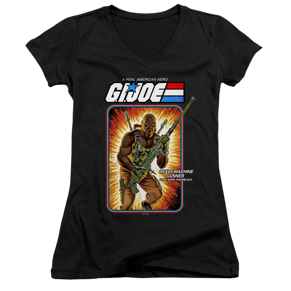 G.I. Joe Roadblock Card - Juniors V-Neck T-Shirt Juniors V-Neck T-Shirt G.I. Joe   
