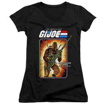 G.I. Joe Roadblock Card - Juniors V-Neck T-Shirt Juniors V-Neck T-Shirt G.I. Joe   