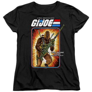Black women's t-shirt with G.I. Joe Roadblock Card graphic