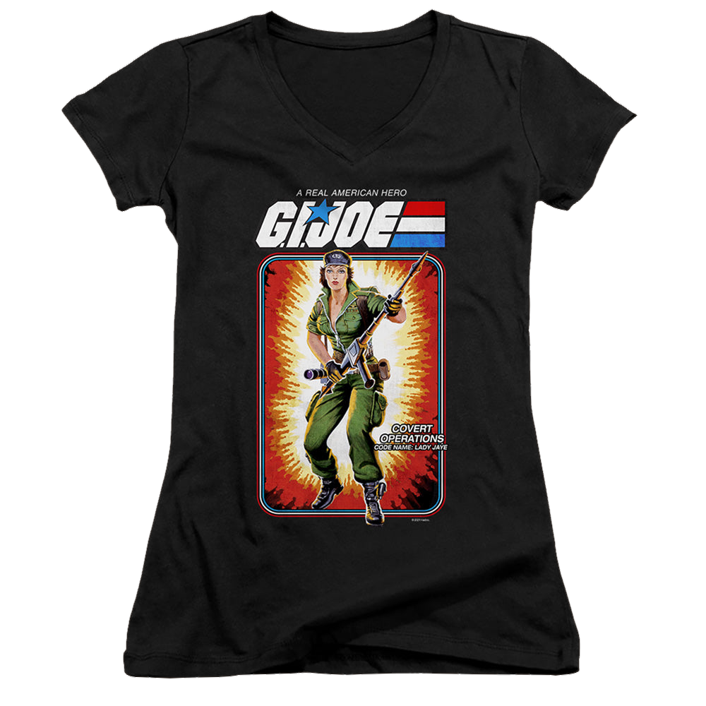 G.I. Joe Lady Jaye Card - Juniors V-Neck T-Shirt Juniors V-Neck T-Shirt G.I. Joe   