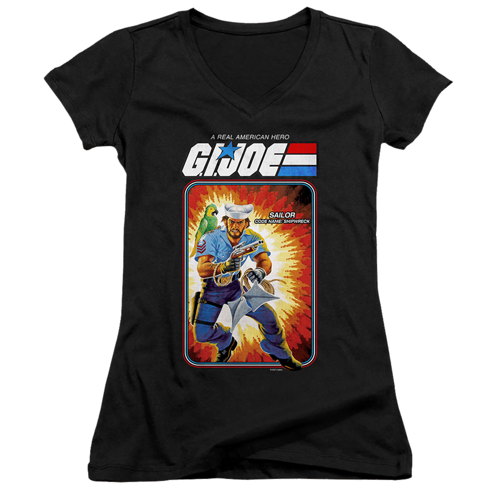 G.I. Joe Shipwreck Card - Juniors V-Neck T-Shirt Juniors V-Neck T-Shirt G.I. Joe   