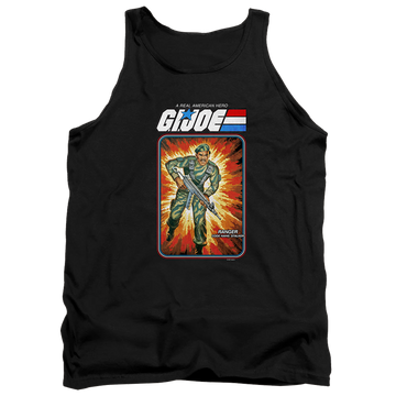 Black men's tank with G.I. Joe Stalker Card graphic