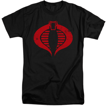 Black men's tall fit t-shirt with G.I. Joe Cobra Logo graphic