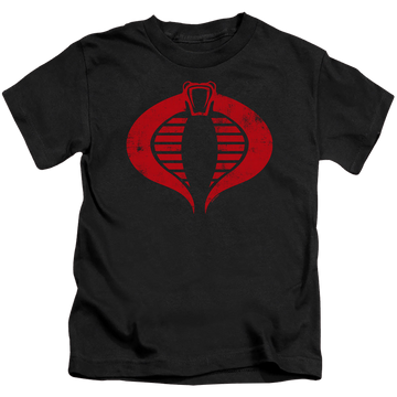 Black kid's t-shirt for ages 4 to 7 with G.I. Joe Cobra Logo graphic