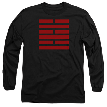 Black men's long sleeve t-shirt with G.I. Joe Snake Eyes Symbol graphic
