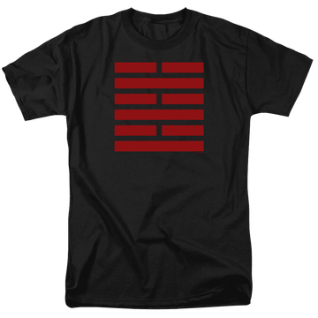 Black men's regular fit t-shirt with G.I. Joe Snake Eyes Symbol graphic