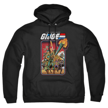 Black pullover hoodie with G.I. Joe Hero Group graphic