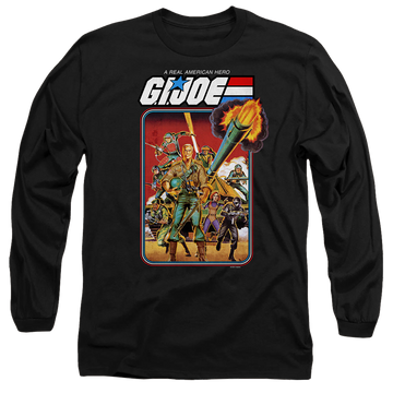 Black men's long sleeve t-shirt with G.I. Joe Hero Group graphic