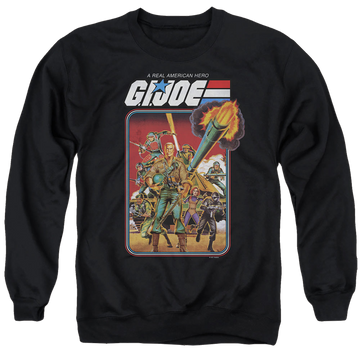 Black men's crewneck sweatshirt with G.I. Joe Hero Group graphic