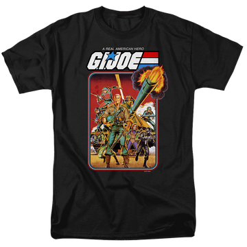 Black men's regular fit t-shirt with G.I. Joe Hero Group graphic